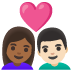 couple with heart, woman, man, medium-dark skin tone, light skin tone